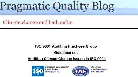 Loši auditori, a ne klimatska pravila, krivi su za konfuziju oko ISO 9001 amandmana