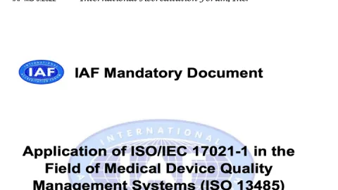 Sistem kvaliteta medicinskih uređaja ISO 13485 - Promena kompetencije auditora u lancu snabdevanja - Uticaj novog obaveznog dokumenta IAF MD9:2022