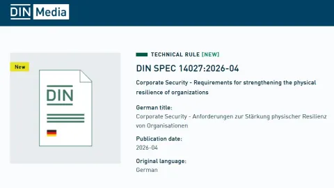 DIN SPEC 14027 uspostavlja prvi sveobuhvatni okvir za korporativnu bezbednost