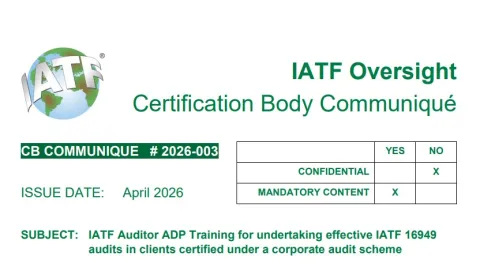 IATF uvodi obaveznu obuku auditora za ocenjivanje korporativnih shema