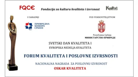 34. Forum kvaliteta i Oskar kvaliteta zakazani za početak novembra 