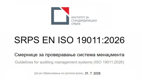 Objavljen standard SRPS ISO 19011:2026 - Smernice za proveravanje sistema menadžmenta, na srpskom jeziku