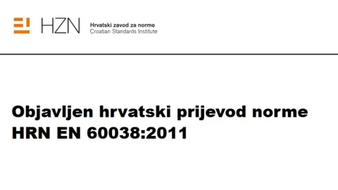 HZN objavljuje hrvatski prijevod norme za električni napon EN 60038