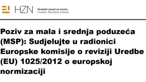 Hrvatska poziva mala i srednja poduzeća da se pridruže radionici o propisima EU o standardizaciji