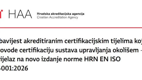 Hrvatska daje certifikacijskim tijelima rok do travnja 2029. za prijelaz na ISO 14001:2026