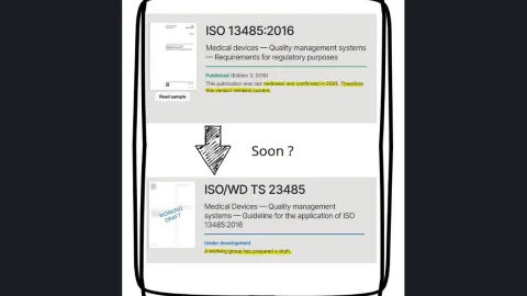Vodič za primenu ISO 13485, TS 23485 u pripremi, nakon što je postojeći standard potvrđen kao važeći