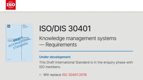 DIS glasanje za reviziju ISO 30401 upravljanja znanjem završava se 17. septembra