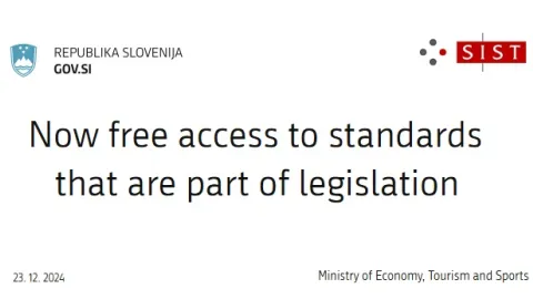 SIST napoveduje brezplačen dostop do obveznih standardov z začetkom januarja 2025