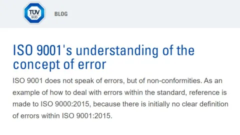 Koncept „greške“ u ISO 9001, objašnjen
