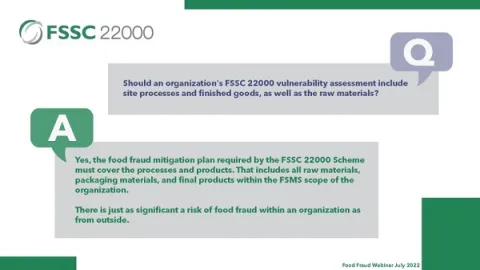 FSSC 22000 Vodič za ublažavanje prevara sa hranom