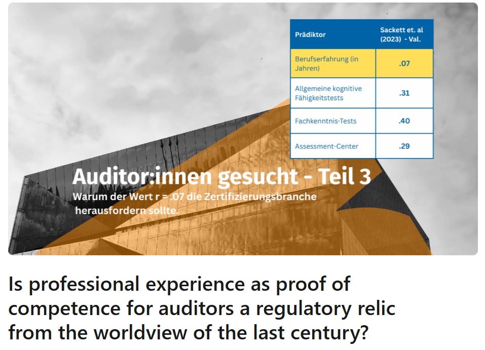 Samo iskustvo nije dokaz kompetentnosti auditora